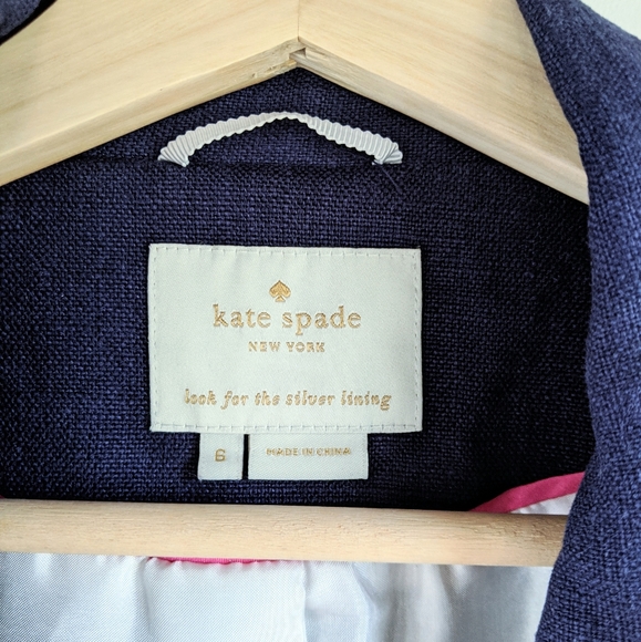 SOLD Kate Spade Alix Navy 3/4 Sleeve Blazer - Picture 7 of 8